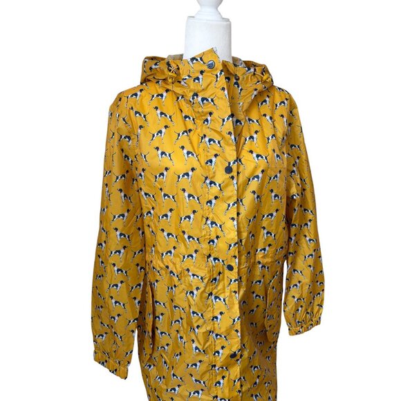 Joules Golightly Printed Waterproof Packaway Dog Print Rain Jacket size 10 - Picture 2 of 7